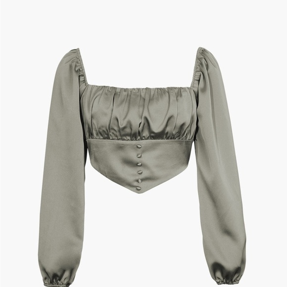 Tops - Micas Elegant Olive Green Women's Top